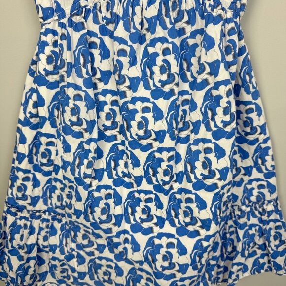 THAKOON COLLECTIVE | Blue/White Printed Mini Dress Ruffle Detail Women’s Size L - Picture 7 of 13